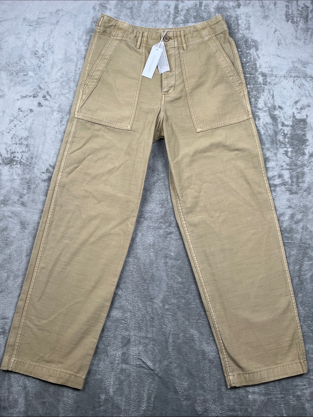 NEW Outerknown 4, 100% Organic Cotton Utility Pants Fly Button